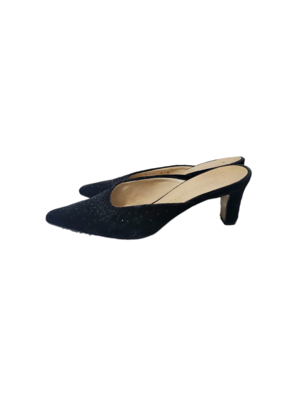 BOTTEGA VENETA #22007 Women's Black Velvet Pointed Toe Slip-On 3" Heels Size 9B - Picture 8 of 11